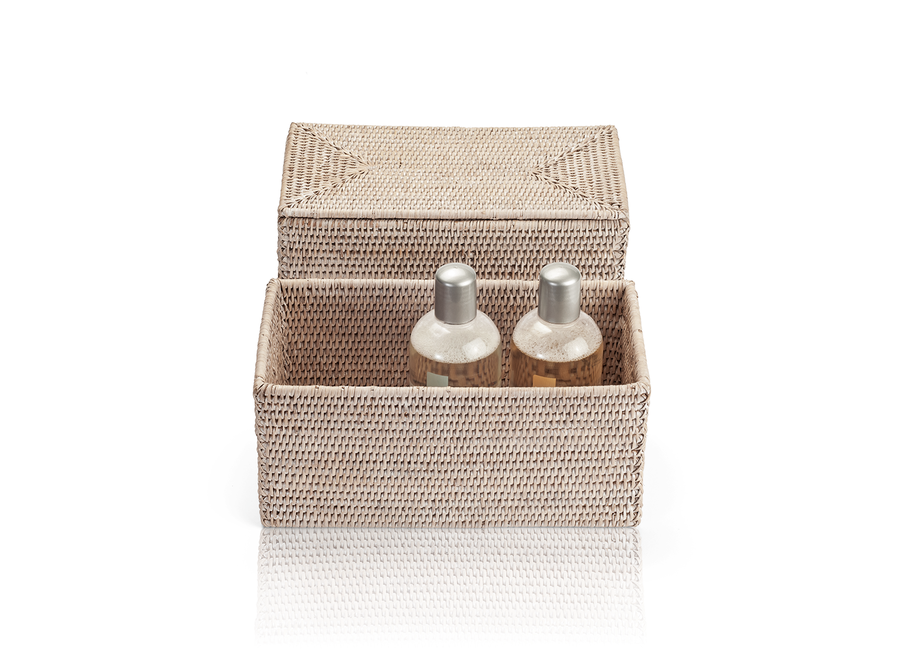 Aufbewahrungsbox mit Deckel 'Basket' - Light Rattan