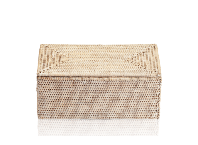 Opbergdoos met deksel Basket - Light Rattan