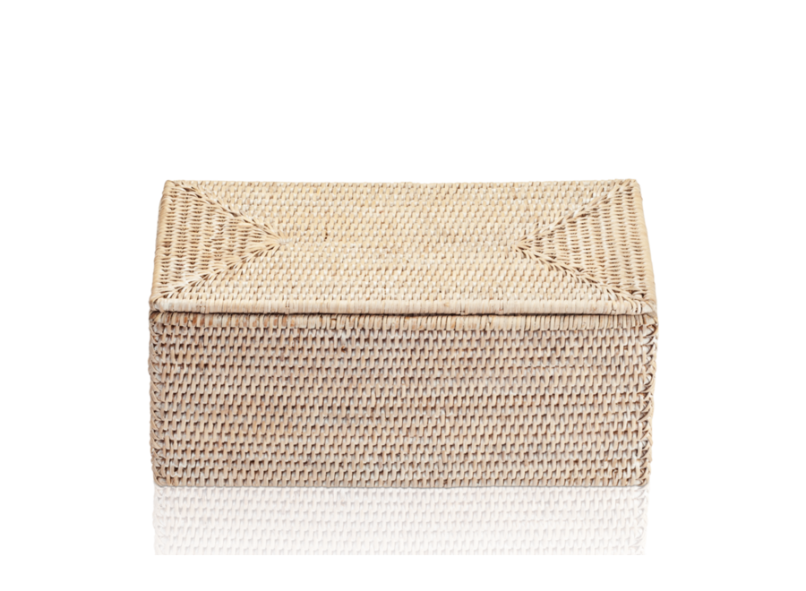 Storage box with lid Basket - Light Rattan
