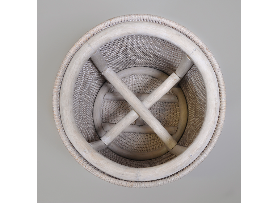 Hocker 'Basket' - Light Rattan