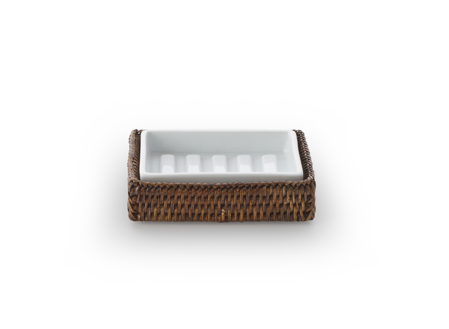 Zeepbakje 'Basket' - Dark Rattan