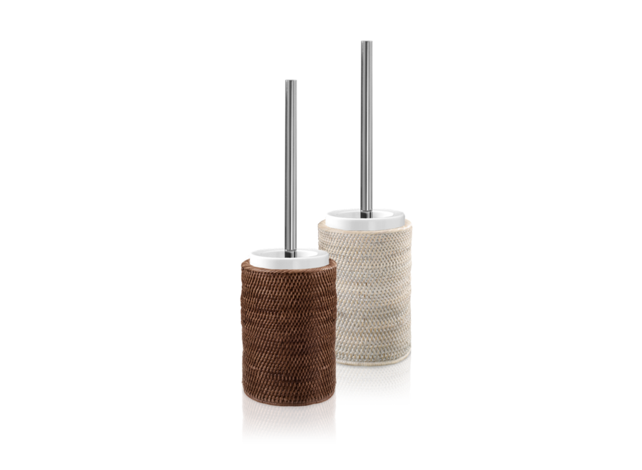 Toilet brush set 'Basket' - Light Rattan