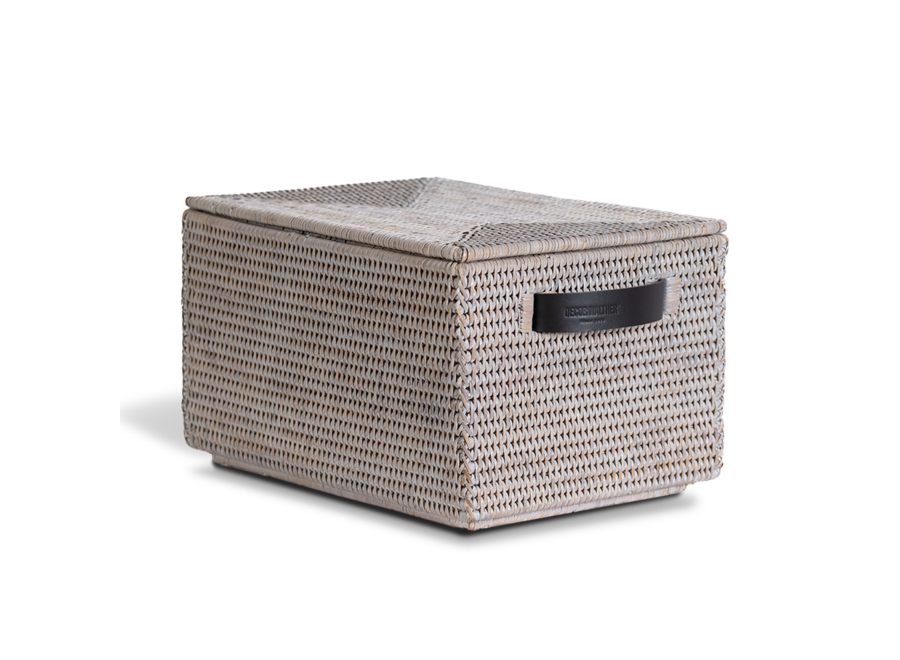Storage box  with lid Basket - Light Rattan