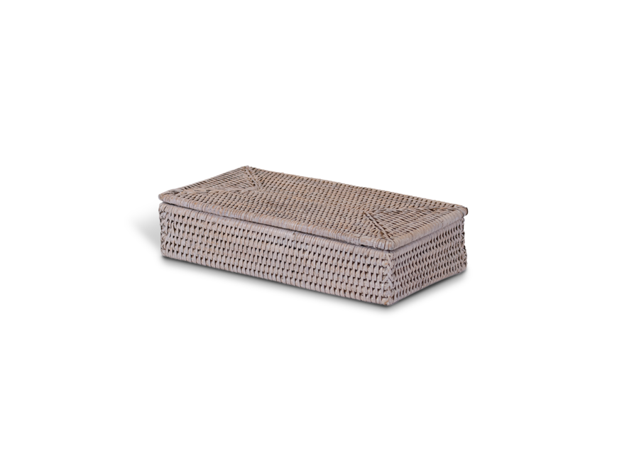 Storage box with lid Basket - Light Rattan - S
