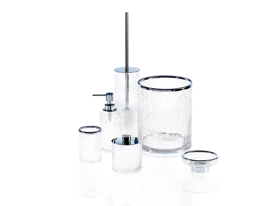 Toilet brush set 'Crack' - Chrome