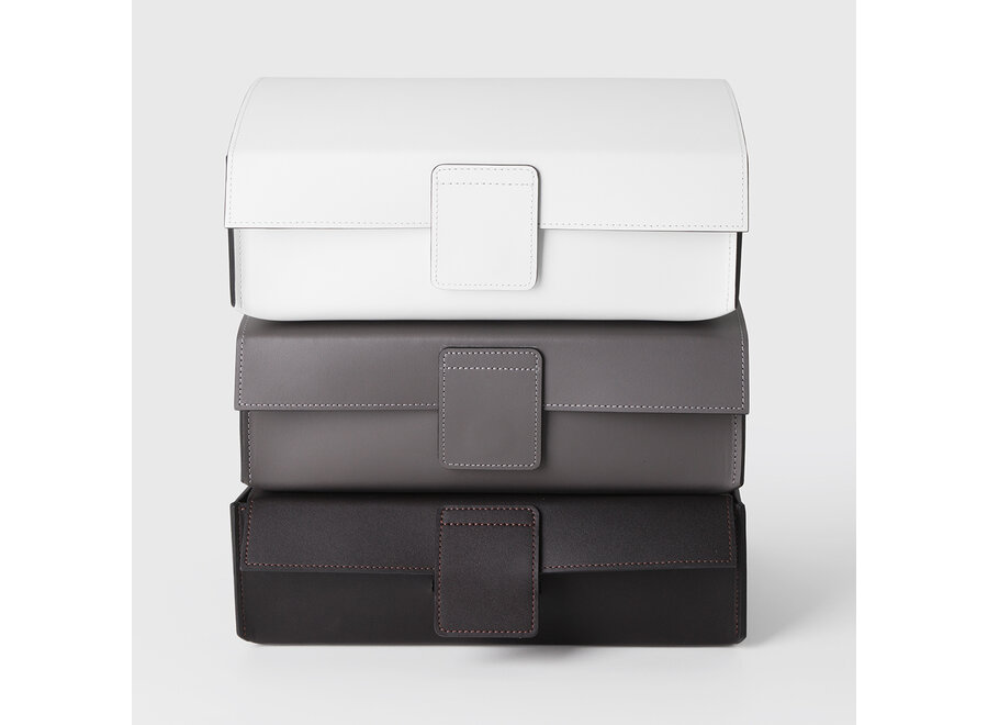 Storage box with lid 'Nappa' - White