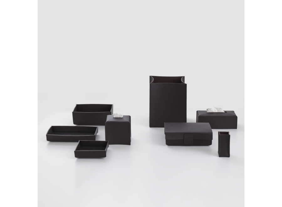 Tissue box 'Nappa' - Rectangular - Black