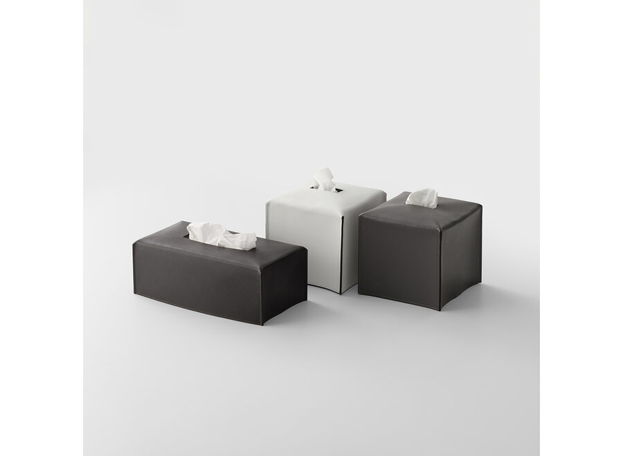 Tissue box 'Nappa' - Rectangular - Black