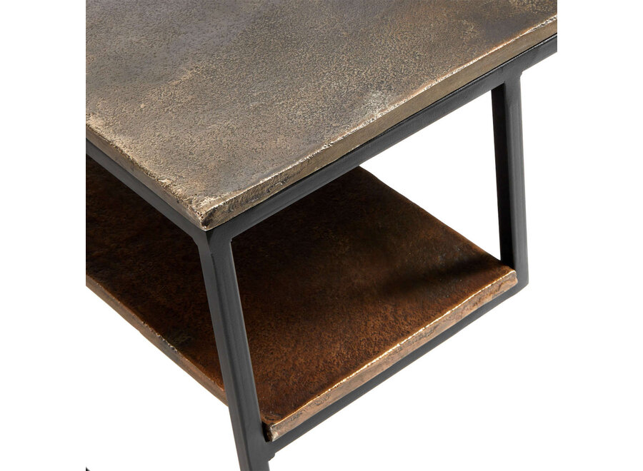 Couchtisch 'Hitch' Square - Antique brass/black