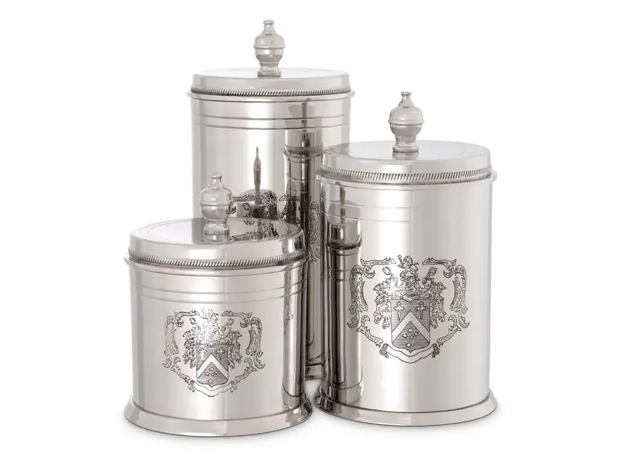 Luxury biscuit Box 'Gaston' set of 3  - Nickel