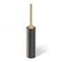 Toilet brush set 'Club' - Dark Metal / Matt Gold
