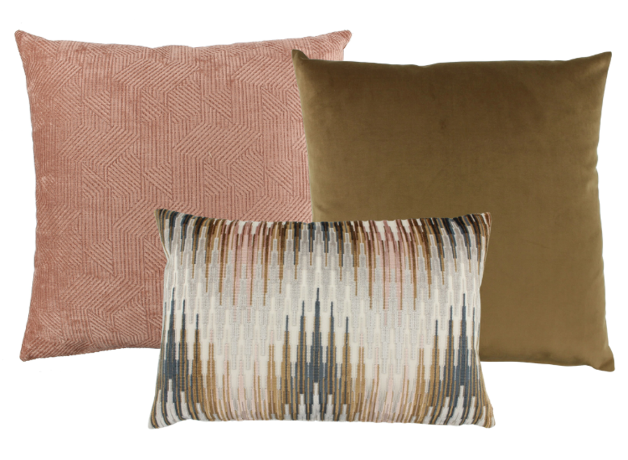 Kussencombinatie Camel/Marsala: Cenio, Astrid & Quincy