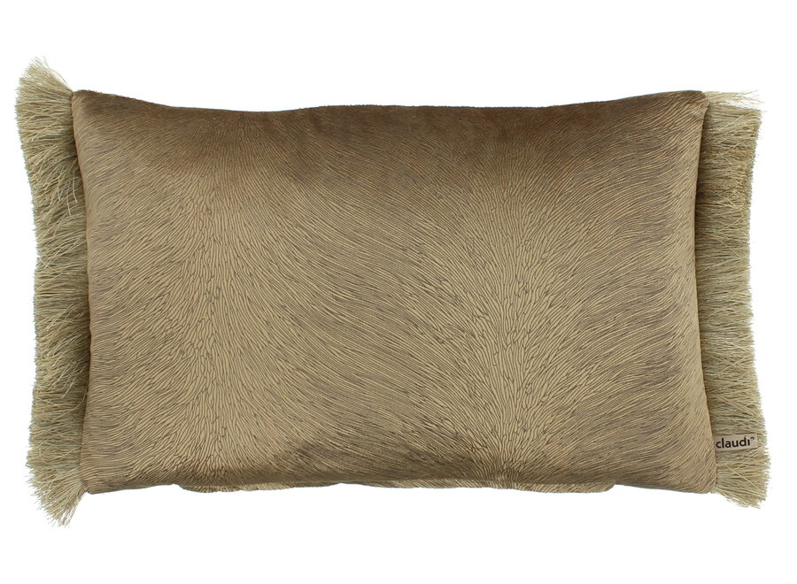 Cushion Perla Camel + Fringe Gold