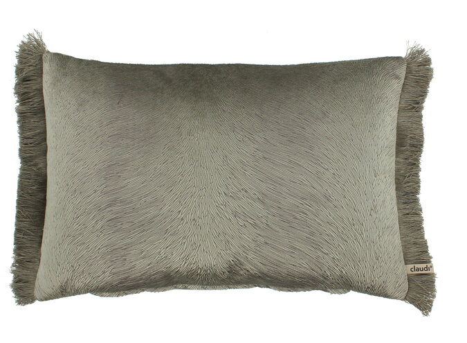 Cushion Perla Brown + Fringe Taupe