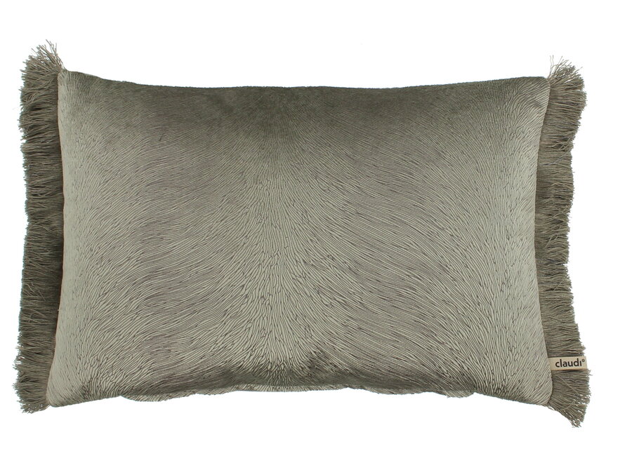 Coussin Perla Brown + Fringe Taupe