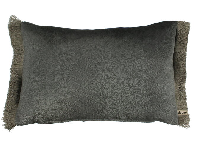 Kissen Perla Dark Taupe + Fringe Taupe