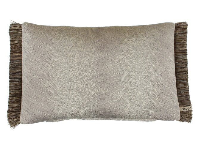 Cushion Perla Sand + Fringe Bronze