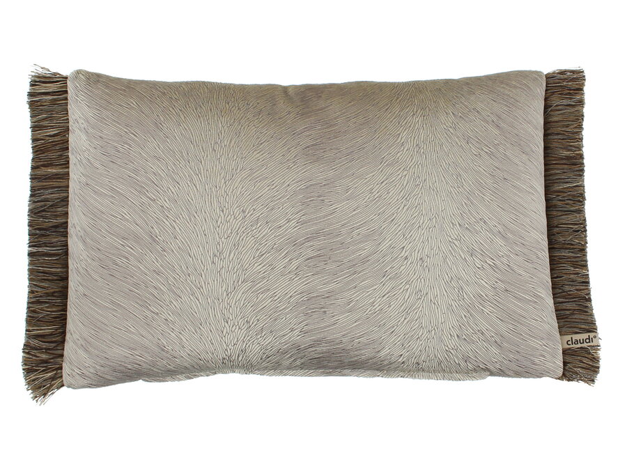 Coussin Perla Sand + Fringe Bronze