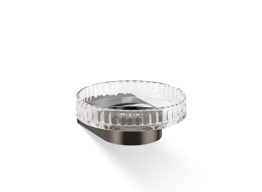 Zeepbakje 'Century' - Wandbevestiging - Cutt Glass & Dark Metal