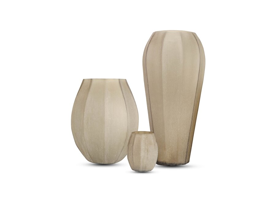 Vase 'Pyrite' L - frosted smoke