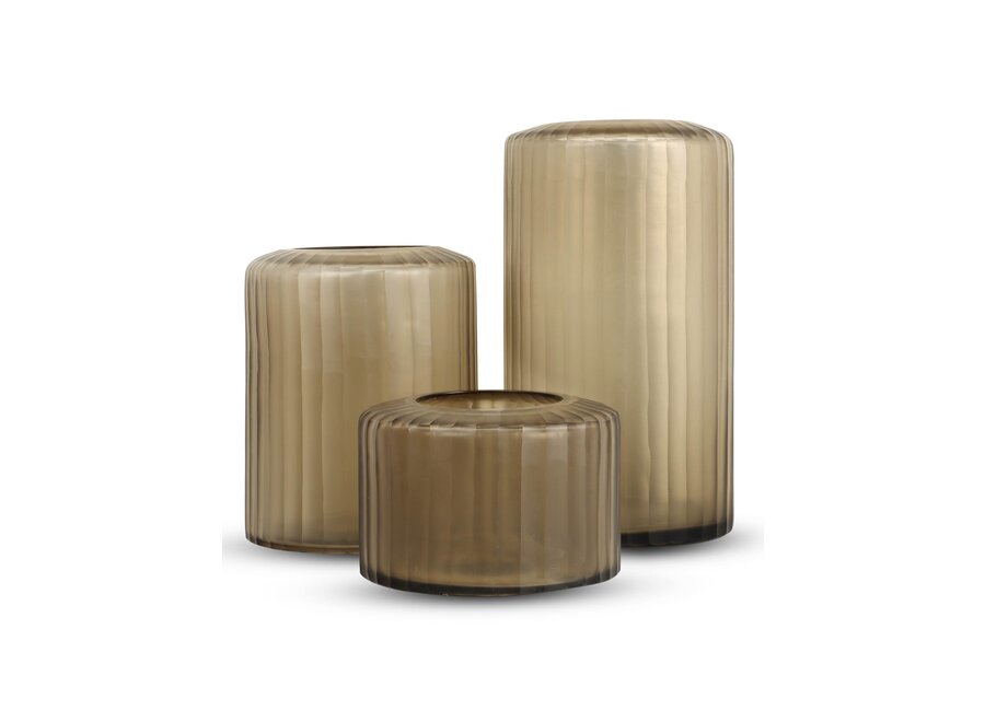 Vase 'Basalte' L - smoke