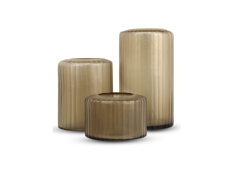 Vase 'Basalte' M - smoke