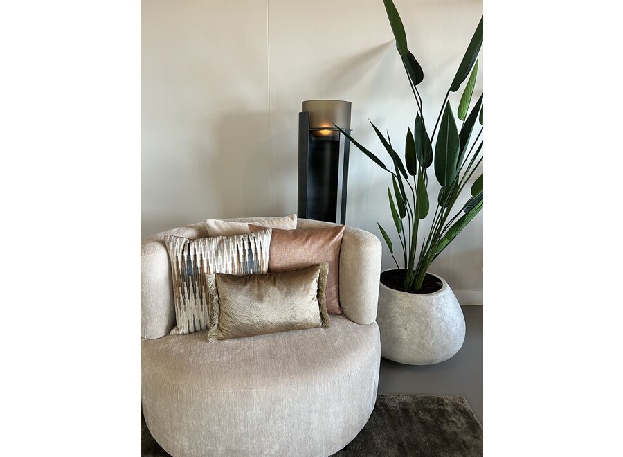 Sierkussen Perla Camel + Fringe Gold