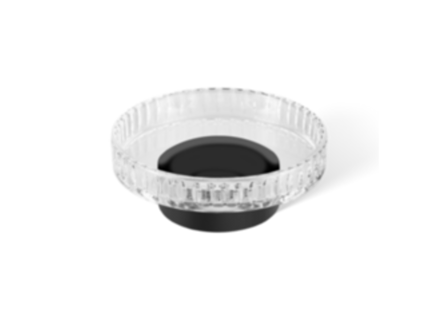 Zeepbakje 'Club' - Black matt / Cut Glass