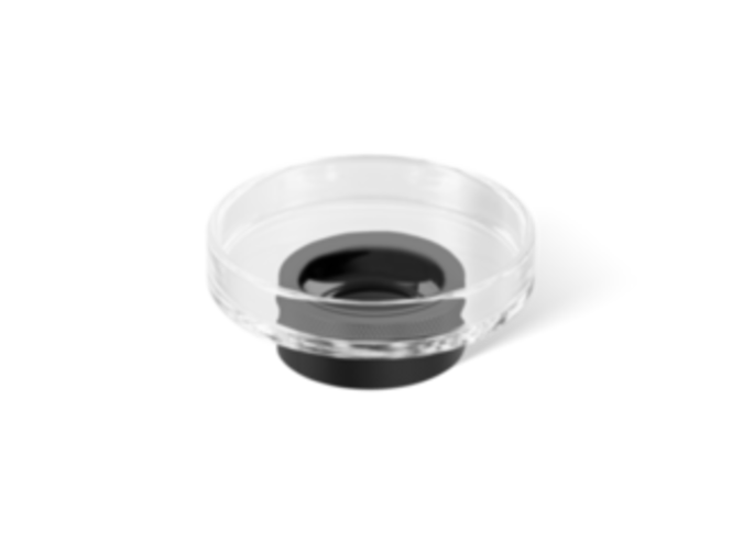 Zeepbakje Club - Black Matt/ Clear Glass