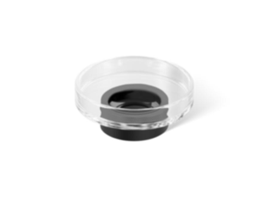 Zeepbakje Club - Black Matt/ Clear Glass