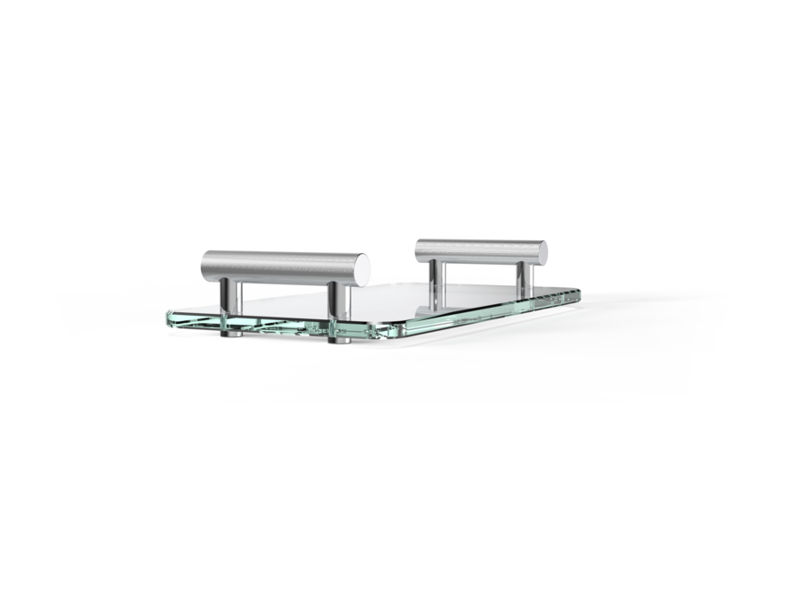 Tray 'Club' - Chrome/Clear Glass
