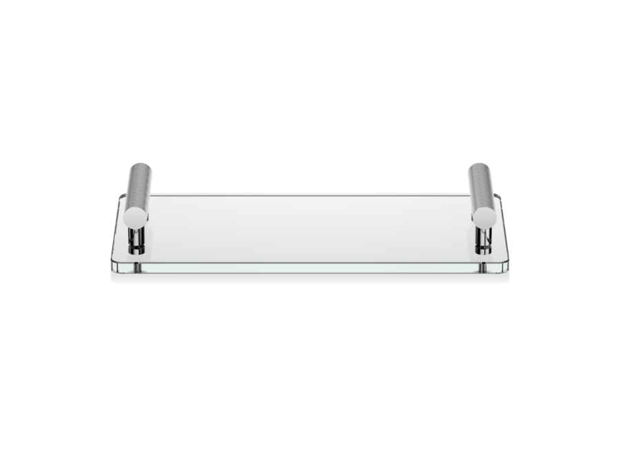 Tablett 'Club' - Chrome/Clear Glass