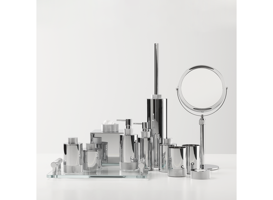 Dienblad 'Club' - Chrome/Clear Glass