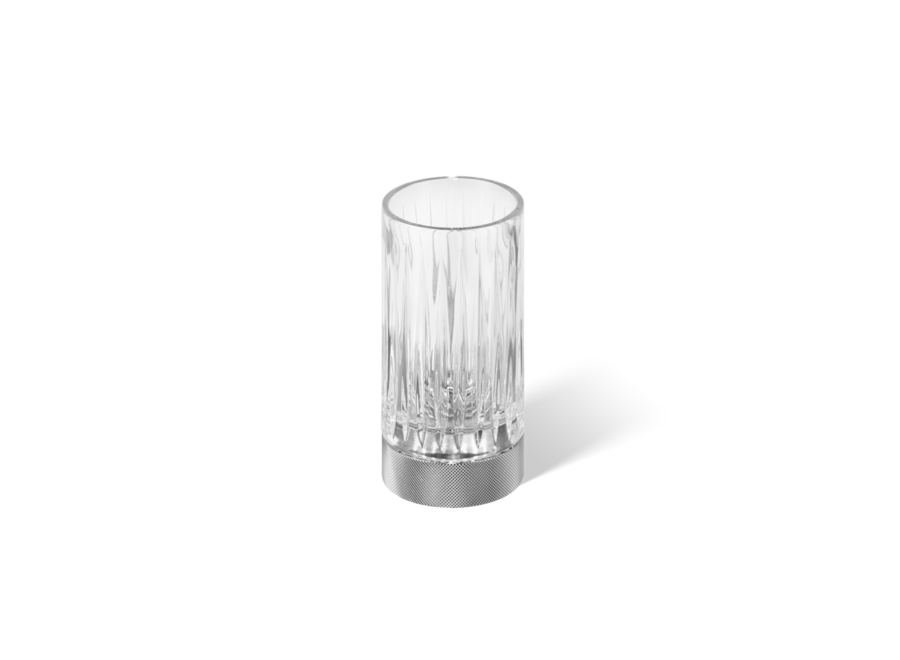 Beker 'Club' - Chrome/Cut Glass