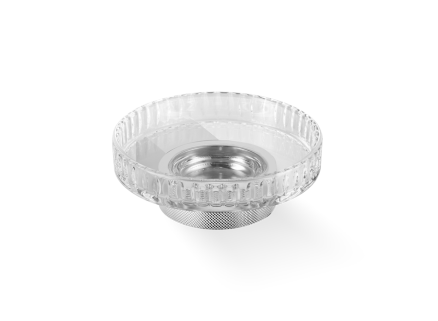 Zeepbakje  'Club' - Wandbevestiging - Chrome / Clear Glass