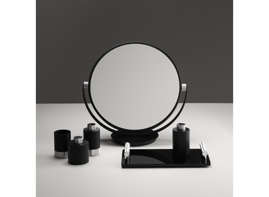 Kosmetikspiegel 'Club' - Matt Black / Chrome