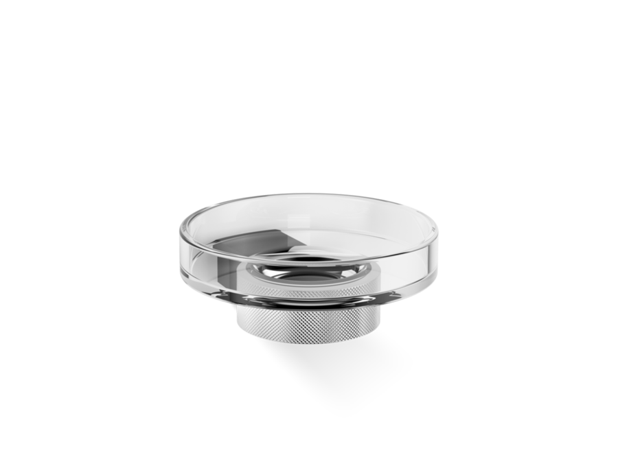 Zeepbakje  'Club' - Wandbevestiging - Black Matt | Chrome / Clear Glass