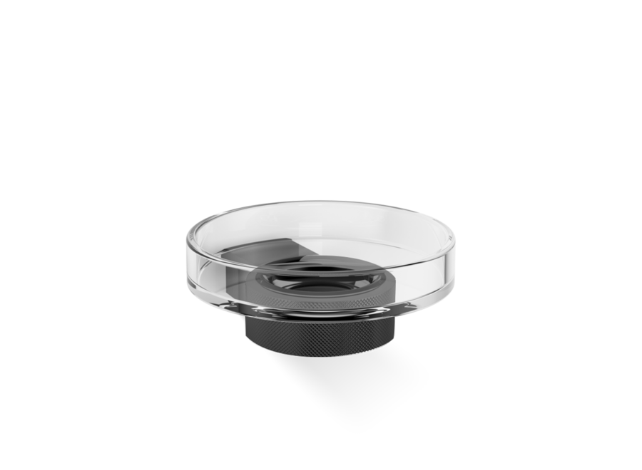 Zeepbakje  Club - Wandbevestiging - Black Matt / Clear Glass