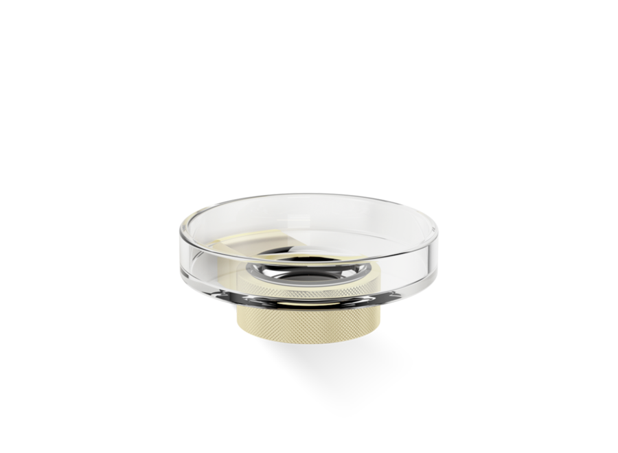 Seifenschale  'Club' - Wandmontage - Matt Gold / Clear Glass