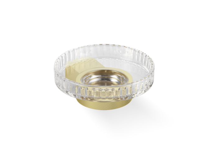 Soap dish  Club - Wall mounted - Matt Gold / Cut Glass