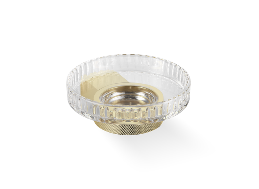 Zeepbakje  'Club' - Wandbevestiging - Gold / Cut Glass