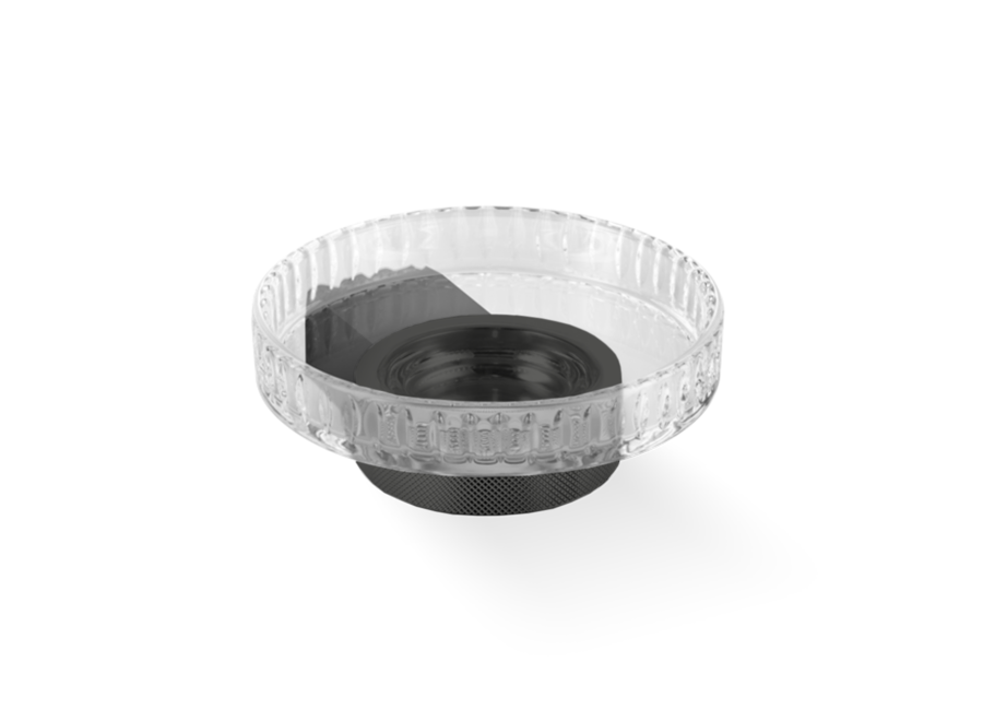 Zeepbakje  Club - Wandbevestiging - Black Matt / Cut Glass