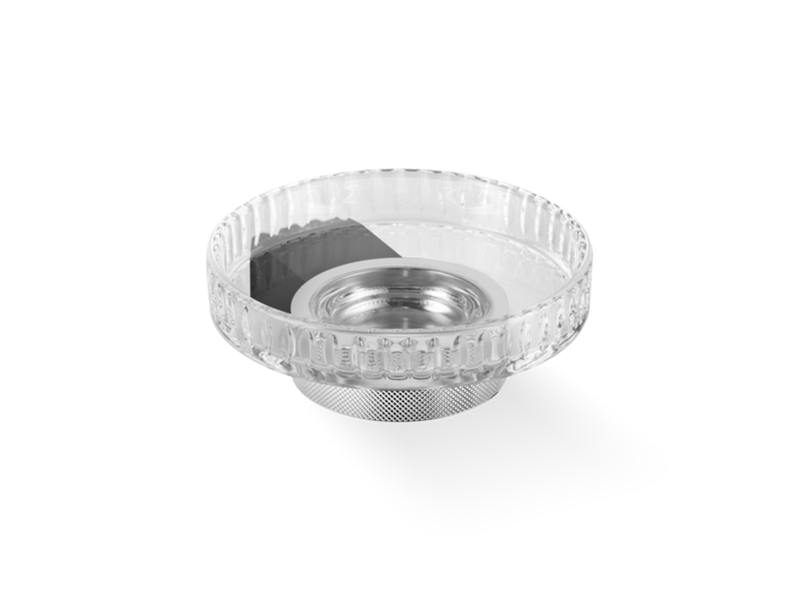 Zeepbakje  Club - Wandbevestiging - Black Matt | Chrome / Cut Glass