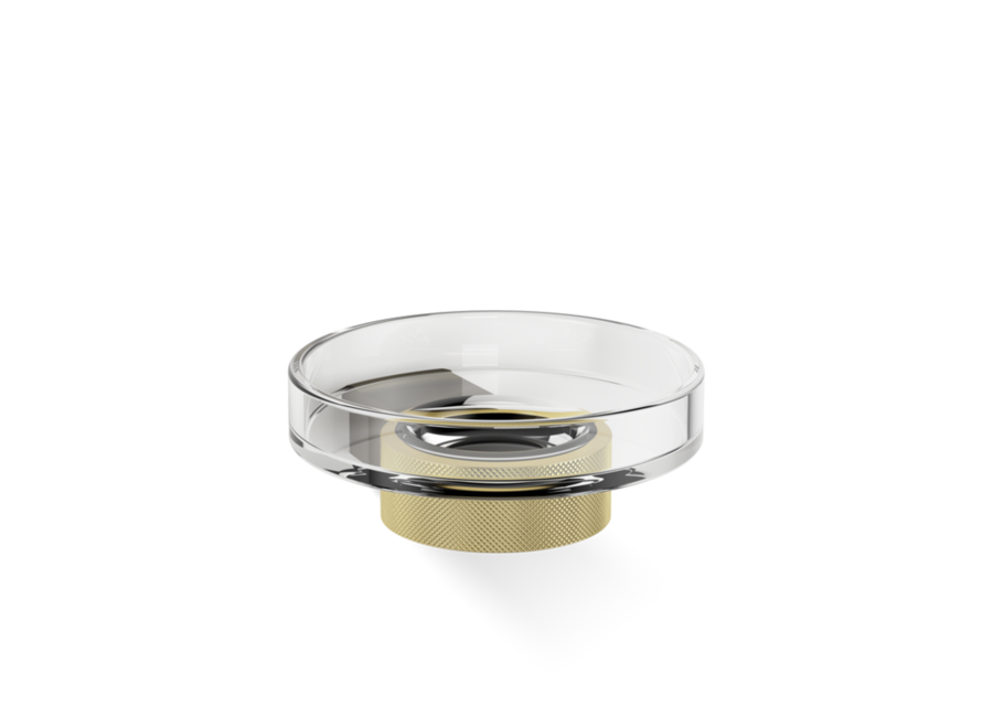 Zeepbakje  'Club' - Wandbevestiging - Matt Dark Metal| Gold / Cut Glass
