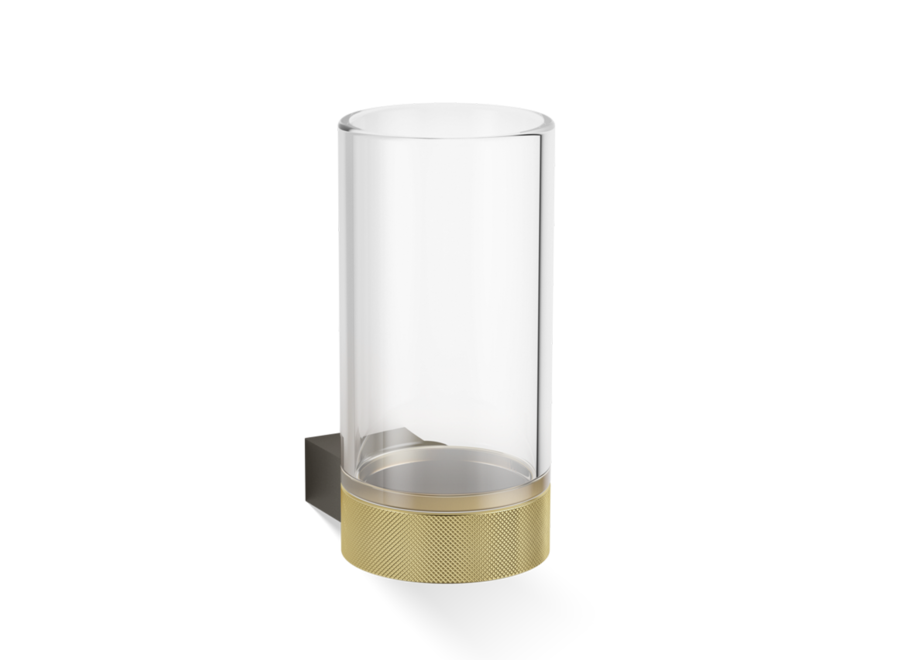 Beker  'Club' - Wandbevestiging - Dark metal|Matt Gold /Clear Glass