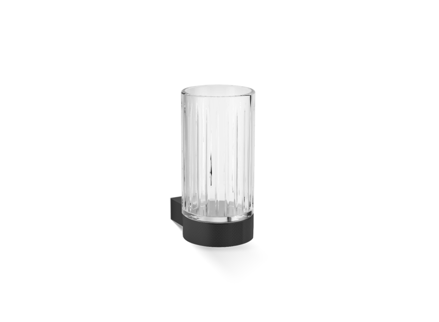 Becher  'Club' - Wandmontage - Matt Black/Cut Glass