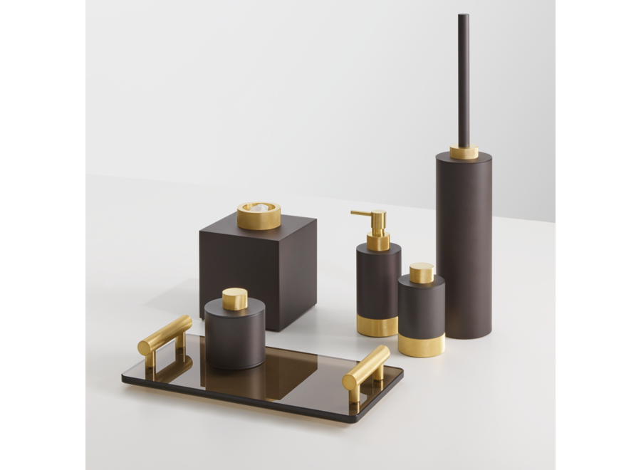 Tablett 'Club' - Matt Gold / Brown Glass