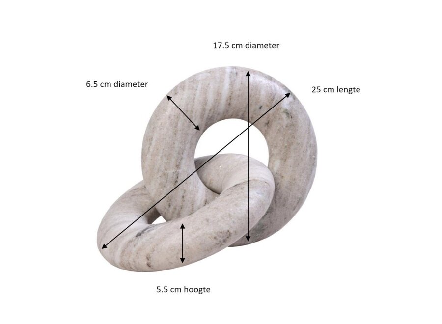 Objet déco 'Marble ring' - Beige - S