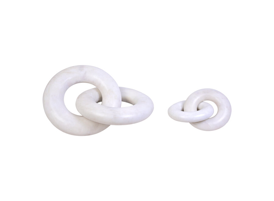 Decor object 'Marble ring' - Off White - S