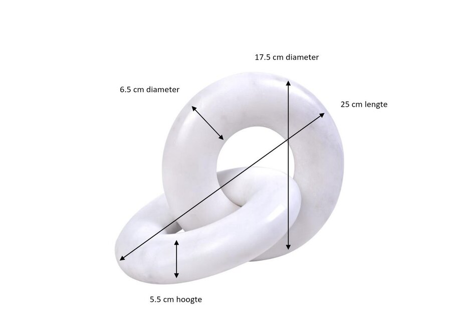 Decor object 'Marble ring' - Off White - S